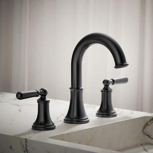 Capilano 8 in. Widespread Double Handle Bathroom Faucet in Matte Black