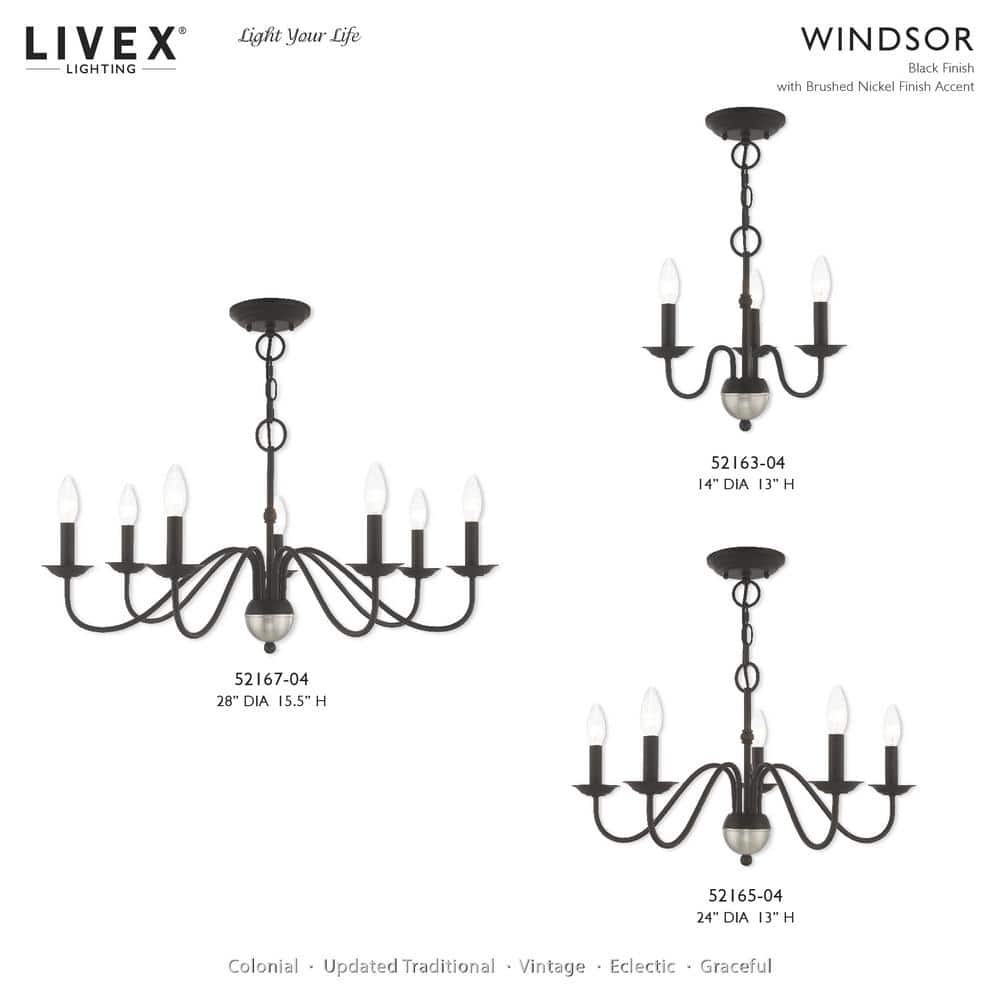 Windsor Elegance 7-Light Traditional Black Steel Chandelier