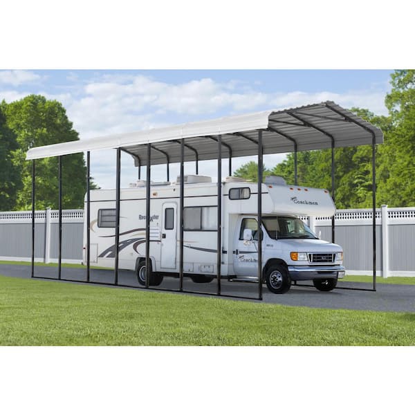 Arrow 14 ft. W x 33 ft. D x 14 ft. H Galvanized Steel Eggshell Finish RV Carport