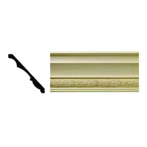 1608 1/2 in. x 5-1/4 in. x 6 in. Hardwood White Unfinished Whimsey Crown Moulding Sample