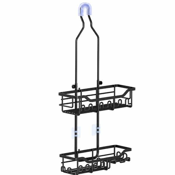 Extended Hanging Shower Caddy Rustproof Bathroom Organizer with Hooks for Shampoo Soap and Bathroom Storage