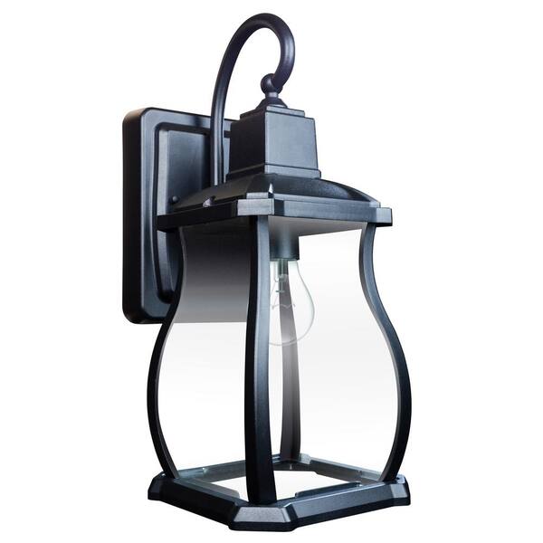 Home Decorators Collection Northampton 17.5 in. Black Farmhouse Outdoor 1-Light Wall Sconce