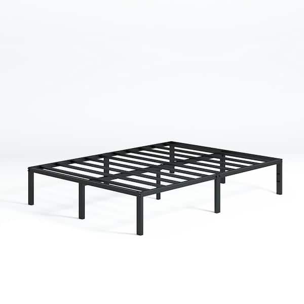 Black Metal Queen Platform Bed Frame, 18 Inch High Bed Frame