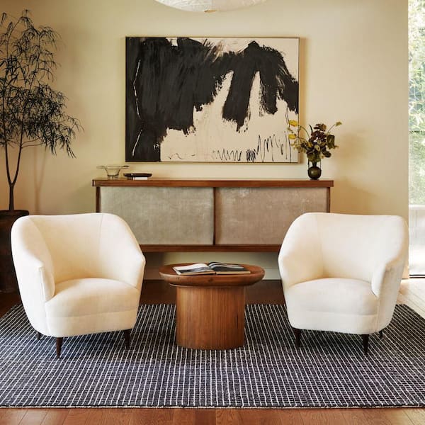 Melrose Checked Wool Charcoal 8 ft. x 10 ft. Indoor/Outdoor Patio Rug