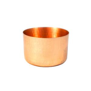 4.25 in. x 5.5 in. Medium Round Metal Brass Planter with Split Smooth and Brushed Finish
