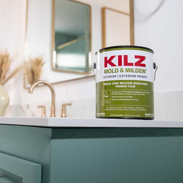 KILZ Mold and Mildew 1 Gal. White Water Based Interior and Exterior ...