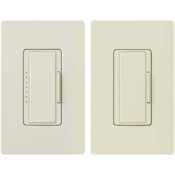 Lutron Maestro LED+ Tap Dimmer Switch Kit with Companion Switch, 150W LED/3-Way or Multi-Location, Almond (MACL-153M-RHW-AL)