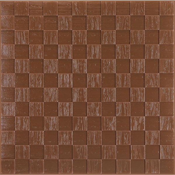 Dundee Deco Falkirk Jura II 1/3 in. 28 in. x 28 in. Peel and Stick Copper Rose Cubes PE Foam Decorative Wall Paneling (5-Pack)