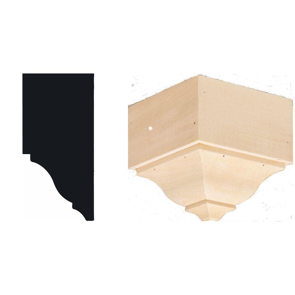 UPC 043559500256 product image for 4-1/4 in. x 4-1/4 in. x 4-3/8 in. Hardwood Outside Crown Corner Block Moulding | upcitemdb.com