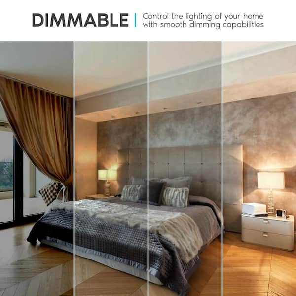 60-Watt Equivalent A19 Dimmable LED Light Bulb Enclosed Fixture Rated 3000K Warm White (4-Pack)