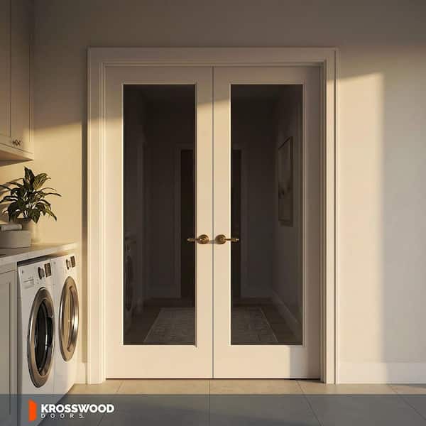 Krosswood Doors 60 in. x 96 in. Craftsman Shaker 1-Lite Clear