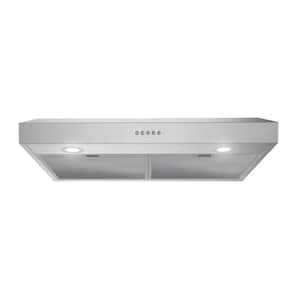 30 in. 165 CFM Cassino Ductless Under Cabinet Range Hood in Brushed Steel, Mesh Filters, Push Button Control, LED Lights