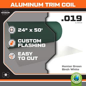 24 in. x 50 ft. Hunter Green Over Birch White Aluminum Trim Coil
