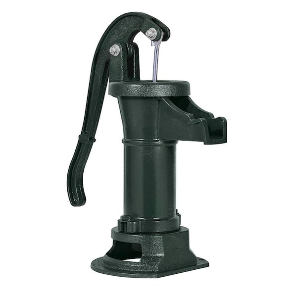 25 ft. Maximum Lift, Well Hand Pitcher Pump, Antique Cast Iron Manual Hand Water Pump, NPT 1-1/4 in. Connection, Green