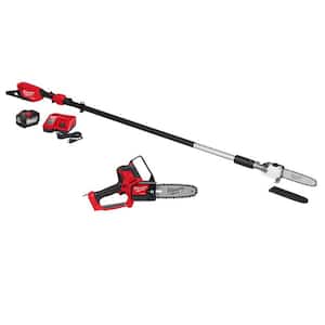 M18 FUEL 10 in. 18V Brushless Cordless Telescoping Pole Saw Kit w/8 in. Hatchet Pruning Saw, 12.0 Ah Battery, Charger