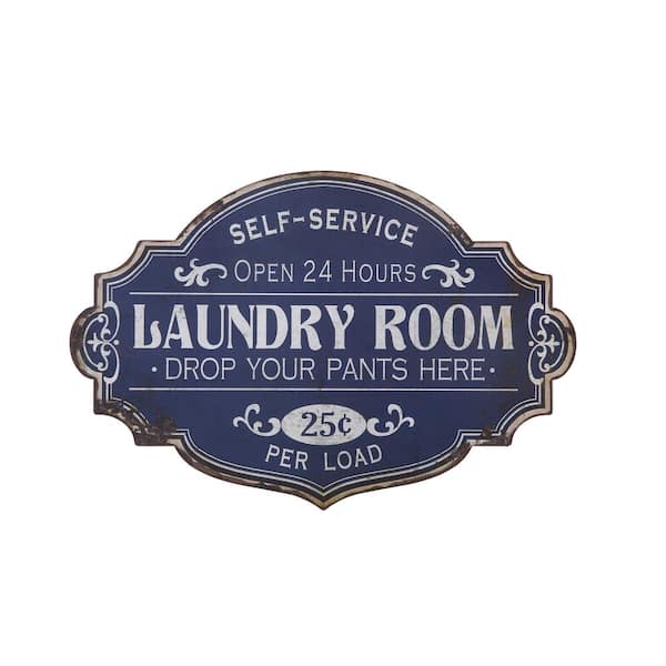 Funny Laundry Room Home Decor Tin Wall Sign DROP YOUR PANTS HERE Wash Service Ad