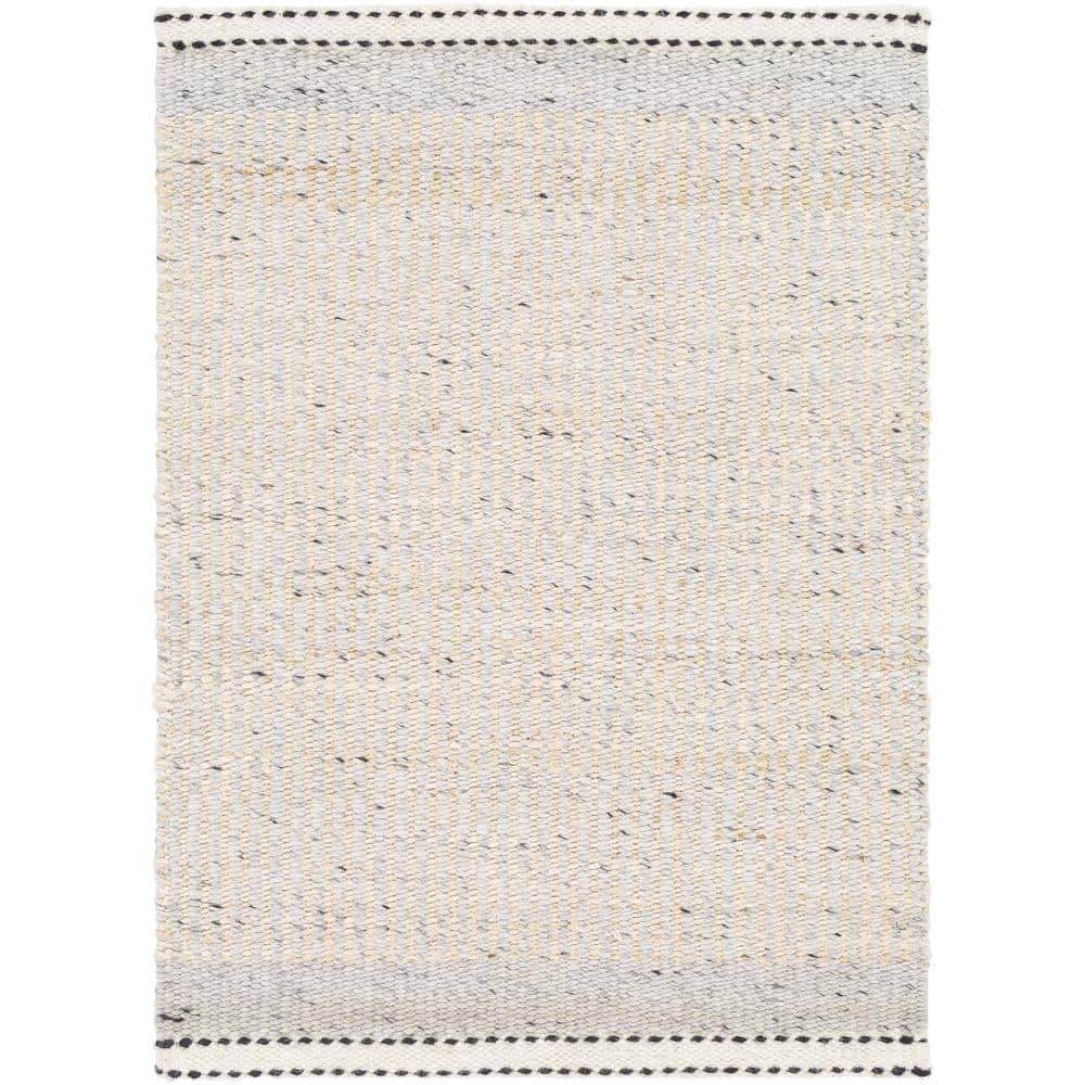 Handmade Black and Beige Wool Flat Woven Rug 6' x 9'