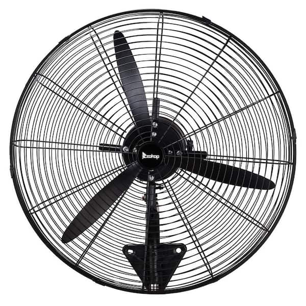 20 in. 3-Speed Black Indoor/Outdoor Wall Mount Fan