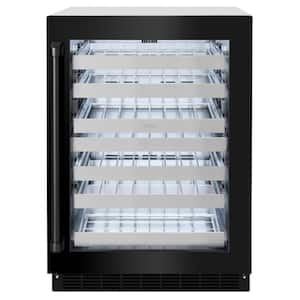 Touchstone 24 in. Dual-Zone 44-Bottle Beverage and Wine Cooler with Glass Door in Black Stainless Steel