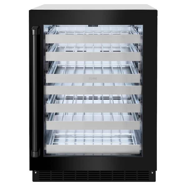 Touchstone 24 in. Dual-Zone 44-Bottle Beverage and Wine Cooler with Glass Door in Black Stainless Steel