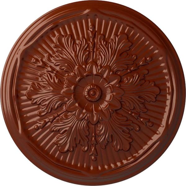 Ekena Millwork 21 in. x 2 in. Luton Urethane Ceiling Medallion (Fits Canopies upto 3-1/2 in.), Firebrick