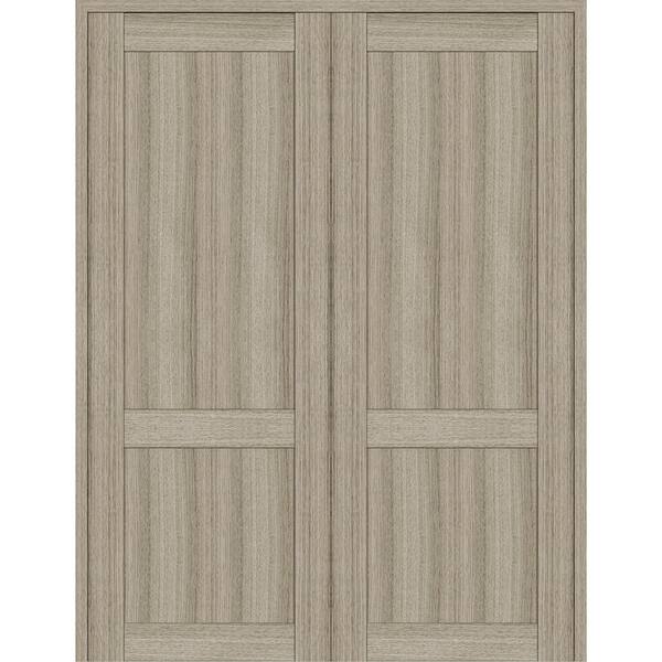 Belldinni 2 Panel Shaker 60 in. x 96 in. Both Active Shambor Wood Composite Solid Core Double Prehung Interior Door