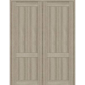 72 in. x 84 in. 2-Panel Shaker Both Active Shambor Wood Composite Solid Core Double Prehung Interior Door