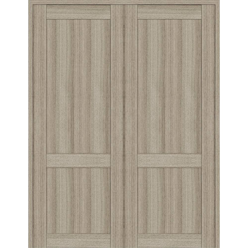 48 in. x 84 in. 2-Panel Shaker Both Active Shambor Wood Composite Solid Core Double Prehung Interior Door price history on PriceWatchPro