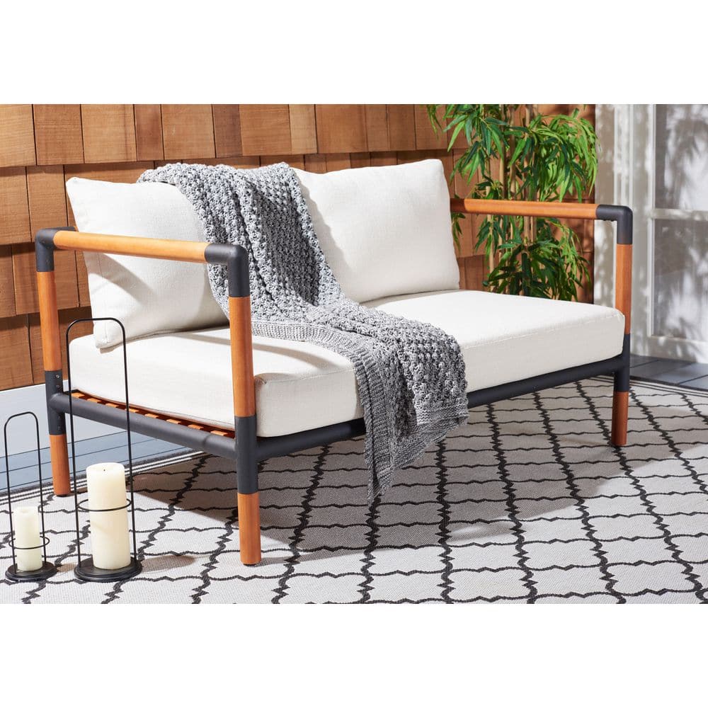 TommyMetal Wood Outdoor Couch with White Cushions price history on PriceWatchPro
