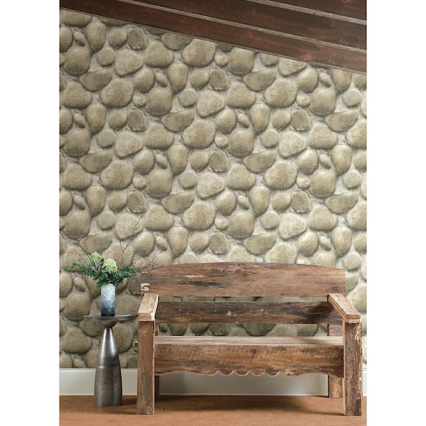 20.50 in. W x 396 in. L Grey Root Rock Wallpaper