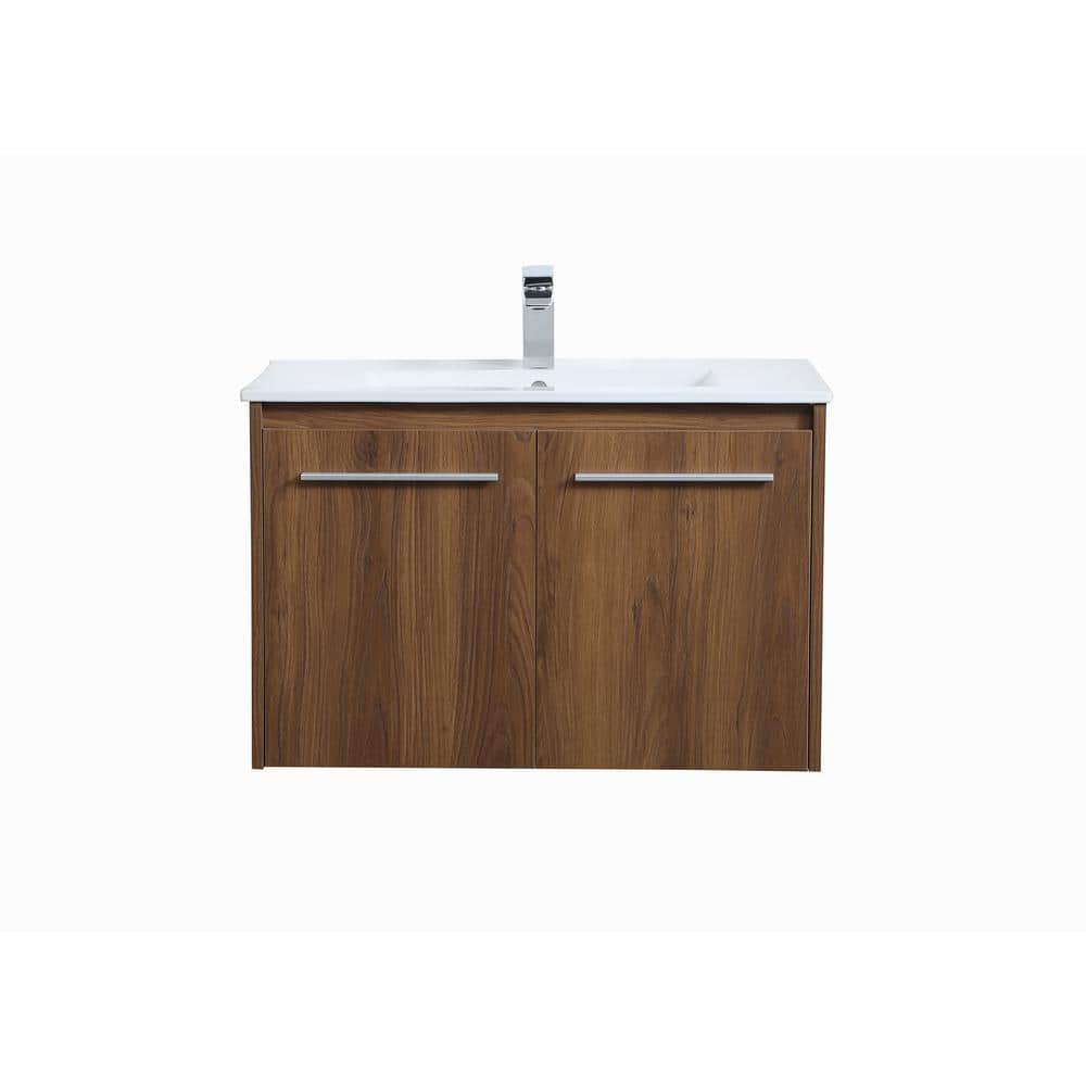 Simply Living 30 in. W x 18.31 in. D x 19.69 in. H Bath Vanity in Walnut Br