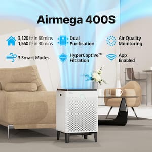 Airmega 400S True HEPA Air Purifier with 1560 sq. ft. Coverage, Wi-Fi enabled