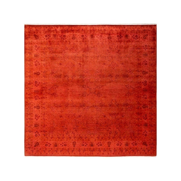 Overdyed Pink 8 ft. x 8 ft. Solid Wool Indoor Area Rug