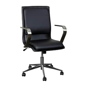 Black/Chrome Leather/Faux Leather Office/Desk Chair Table Top Only