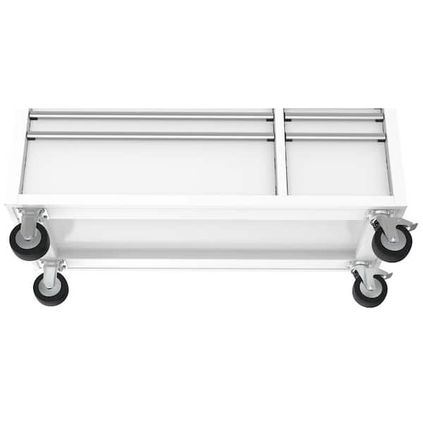 Modular Tool Storage 52 in. W White Mobile Workbench Cabinet