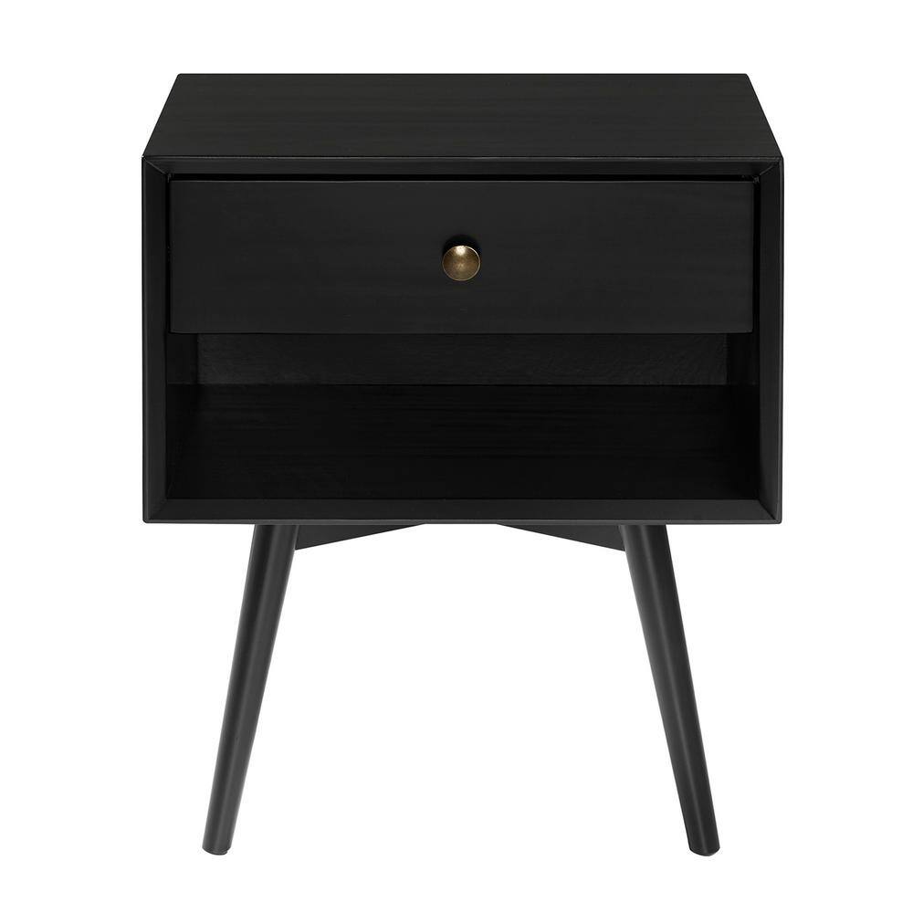 Reviews for Walker Edison Furniture Company 1-Drawer Black Solid Wood ...