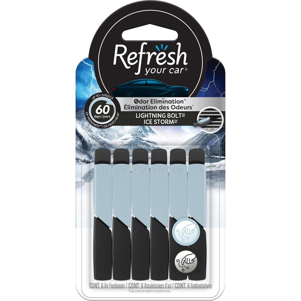 Refresh Your Car Lightning Bolt Ice Storm Vent Stick (6Pack