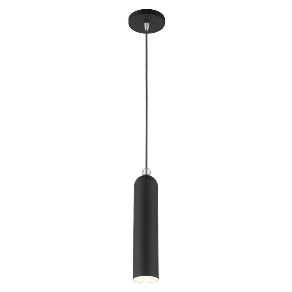 Ardmore Contemporary Black Brass LED Drum Pendant Light