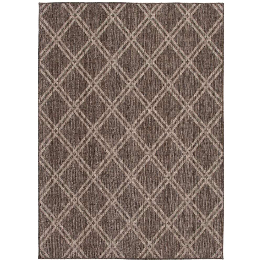 Hampton Bay Pebble/Heather 8 ft. x 10 ft. Traditional Polypropylene ...