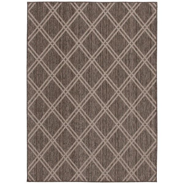 Hampton Bay Pebble/Heather 8 ft. x 10 ft. Traditional Polypropylene Indoor/Outdoor Area Rug