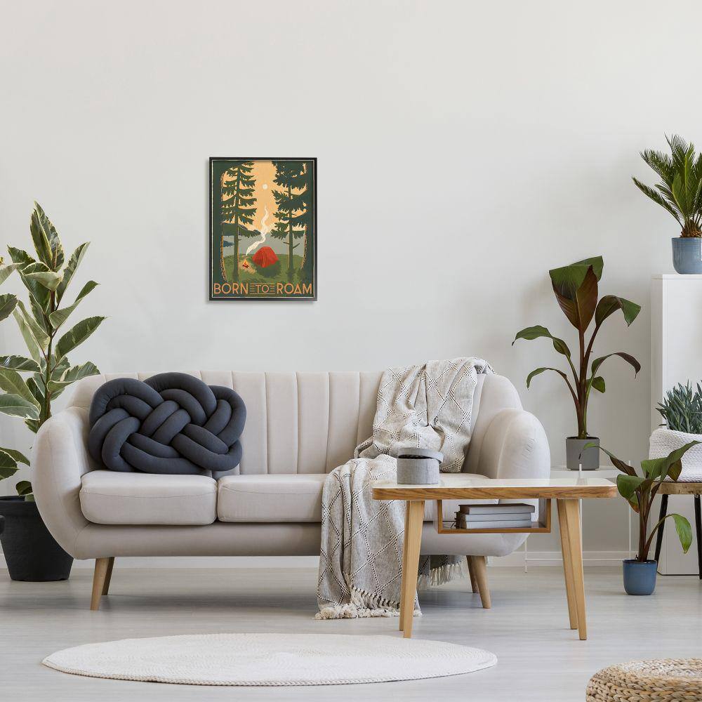 Born to Roam Green Forest Canvas Print with Black Frame