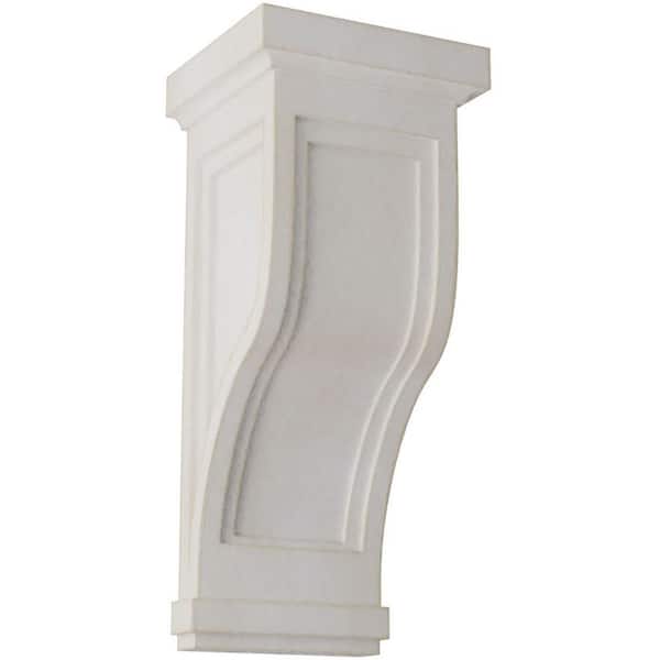 Ekena Millwork 7-1/2 in. x 17 in. x 8 in. Chalk Dust White Traditional Recessed Wood Vintage Decor Corbel
