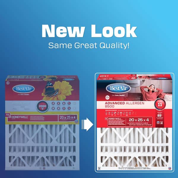 BestAir 20x25x4 Honeywell Air Cleaner Filter FPR 7 HW2025-11R