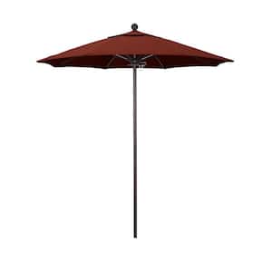 7.5 ft. Bronze Aluminum Commercial Market Patio Umbrella with Fiberglass Ribs and Push Lift in Henna Sunbrella