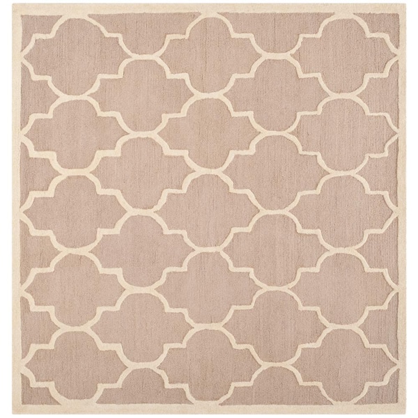 SAFAVIEH Cambridge Beige/Ivory 10 ft. x 10 ft. Square Geometric Area Rug