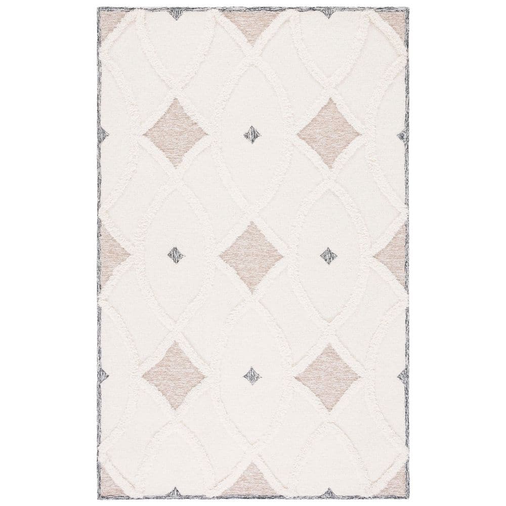 Casablanca 3 ft. x 5 ft. Ivory/Brown Geometric High-Low Area Rug price history on PriceWatchPro
