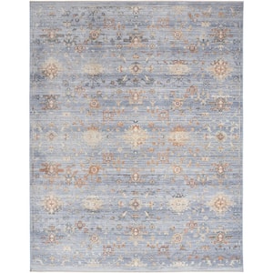 Timeless Classics Blue Ivory 9 ft. x 11 ft. Medallion Traditional Area Rug