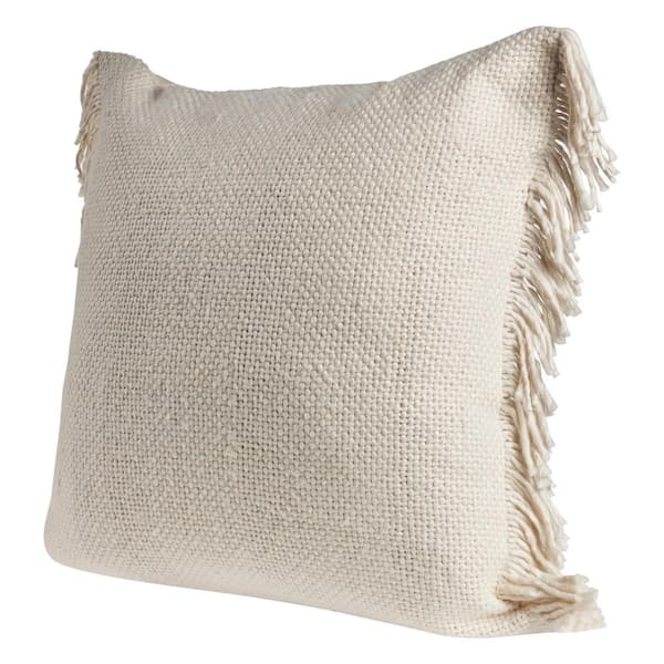 Posh Box Ivory Solid Ivory Large Throw Pillow With Insert – LOOMLAN