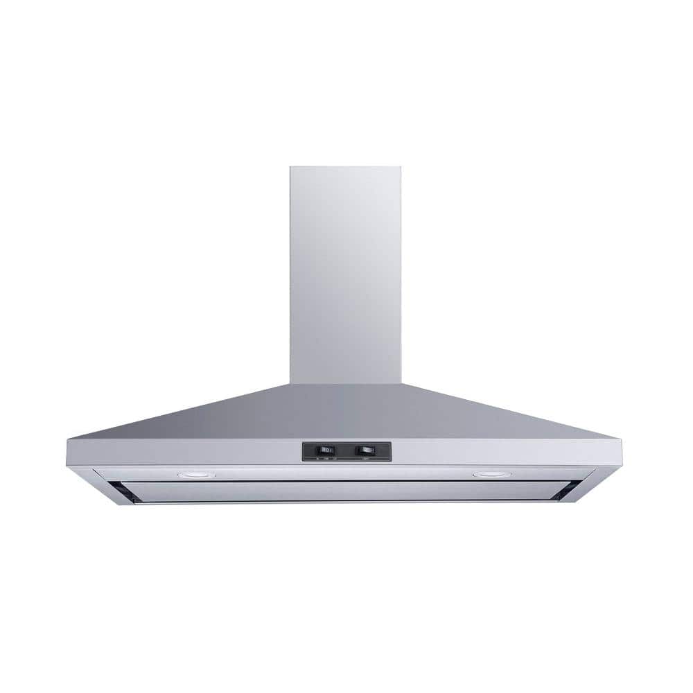 Winflo 36 in. Convertible Wall Mount Range Hood in Stainless Steel with Mesh Filter and Stainless Steel Panel, Silver