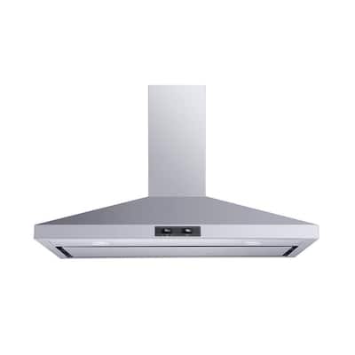 Winflo 36 in. Convertible Wall Mount Range Hood in Stainless Steel with ...